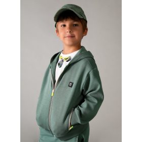 Mayoral fiú kapucnis pulóver – zsályazöld, cipzáras