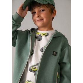 Mayoral fiú kapucnis pulóver – zsályazöld, cipzáras