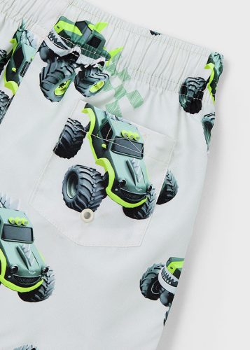 Mayoral monster autós mintás fürdőnadrág – világos szürke-neon zöld