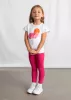 Kislány póló és leggings szett balerina mintával – pink (szegfű árnyalat)