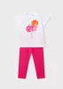 Kislány póló és leggings szett balerina mintával – pink (szegfű árnyalat)