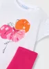 Kislány póló és leggings szett balerina mintával – pink (szegfű árnyalat)