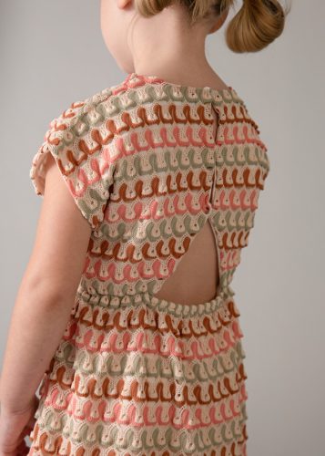 Mayoral horgolt mintás kislány ruha – mandarin árnyalat