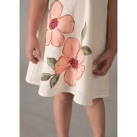 Mayoral lány virágmintás lenruhácska – meleg bézs 