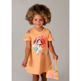   Mayoral narancs vállkivágásos ruha táskával – napos mintás