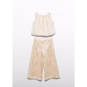   Abel & Lula alkalmi kislány szett – pezsgő arany flitteres nadrággal