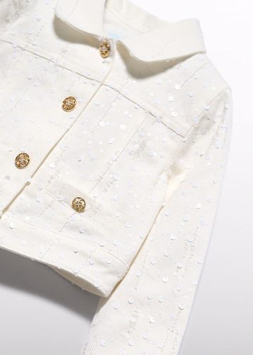 Abel & Lula elegáns flitteres kislány dzseki – törtfehér