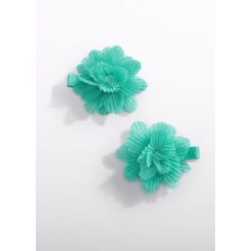   Abel & Lula tüll virágos hajcsat szett (2 db) – jade zöld