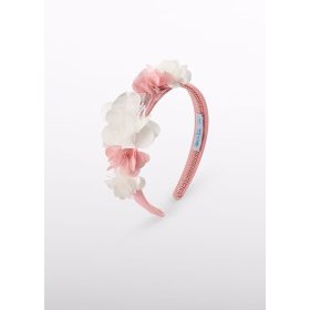 Abel & Lula organza virágos hajpánt – rózsaszín