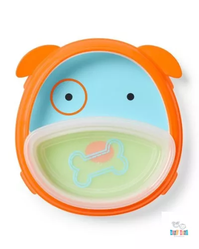 Skip Hop Zoo csúszásgátlós tányér szett Kutya 